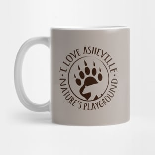 I Love Asheville, NC - Black Bear Paw - BrownO 15 Mug